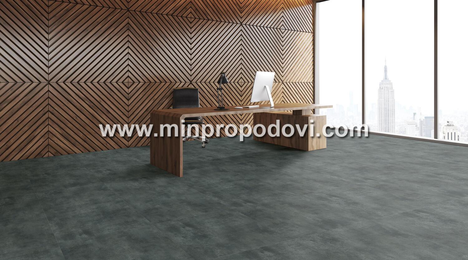 Workplace,Of,Company's,Head,With,Desktop,And,Concrete,Floor.,Wooden
